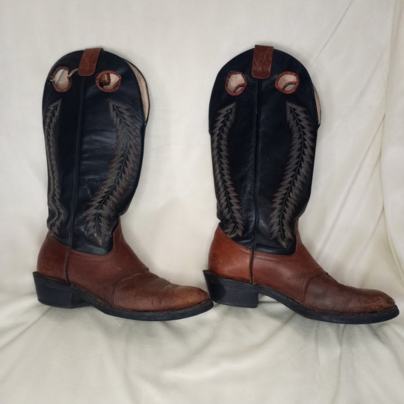 Cowtown Handmade Leather Thrashed Western Southwestern Bohemian Cowboy Boot - Picture 4 of 9